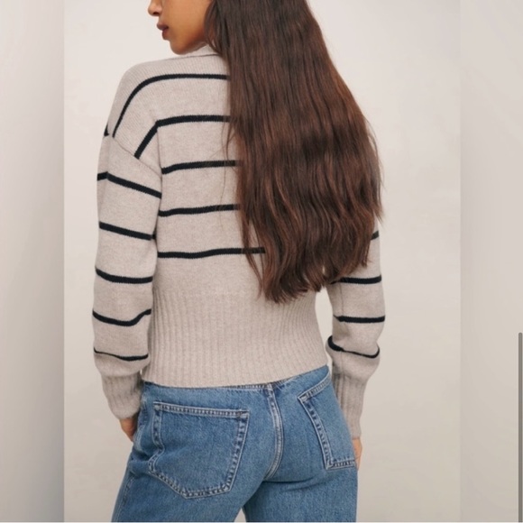 NWT Reformation Beckie Stripe Cashmere Sweater - Picture 4 of 13